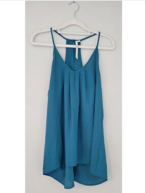 Bellatrix Teal Racerback Tank Top with Gold Button Back